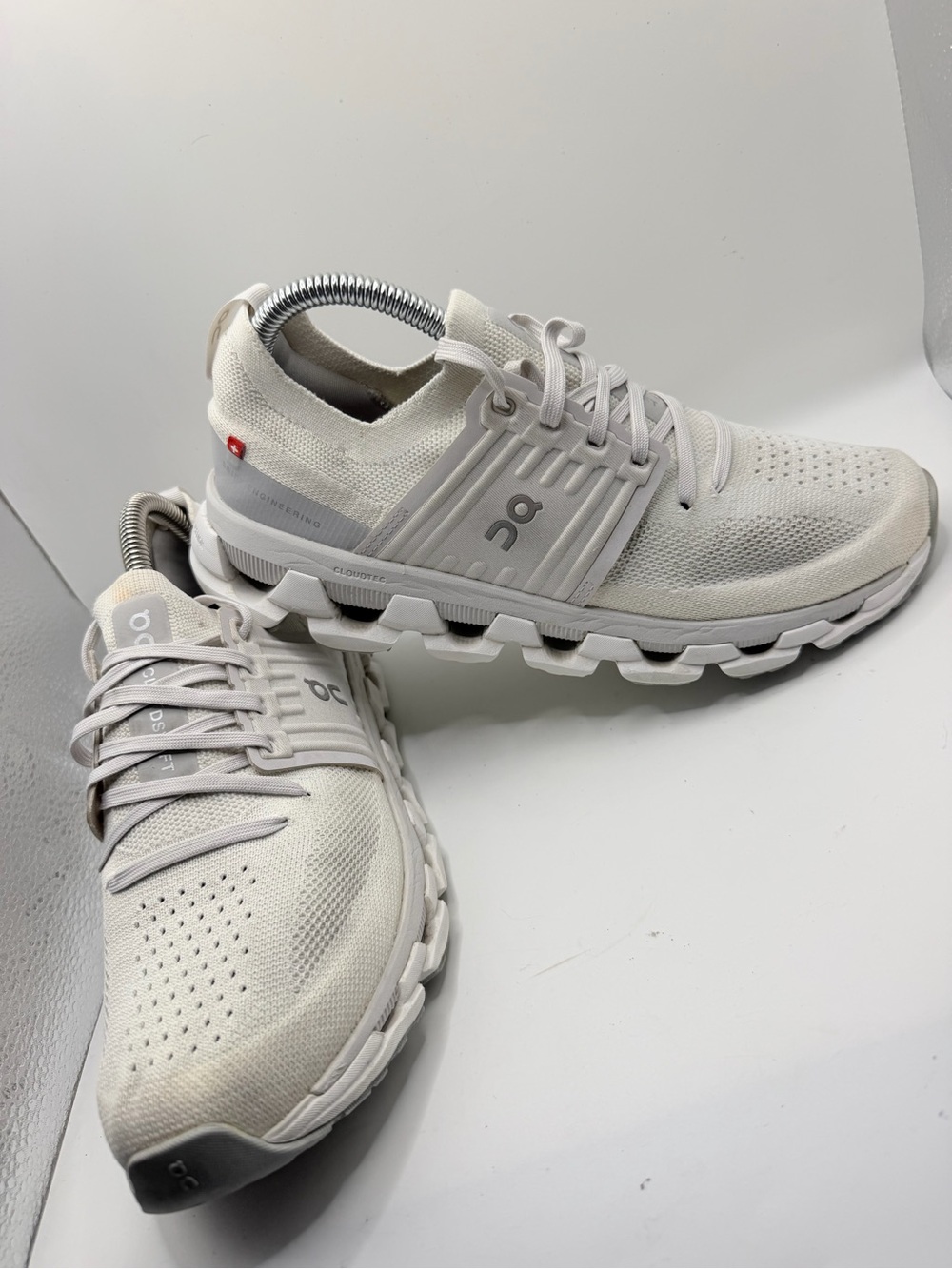 On Running Men's White Knit CloudTec Sneakers